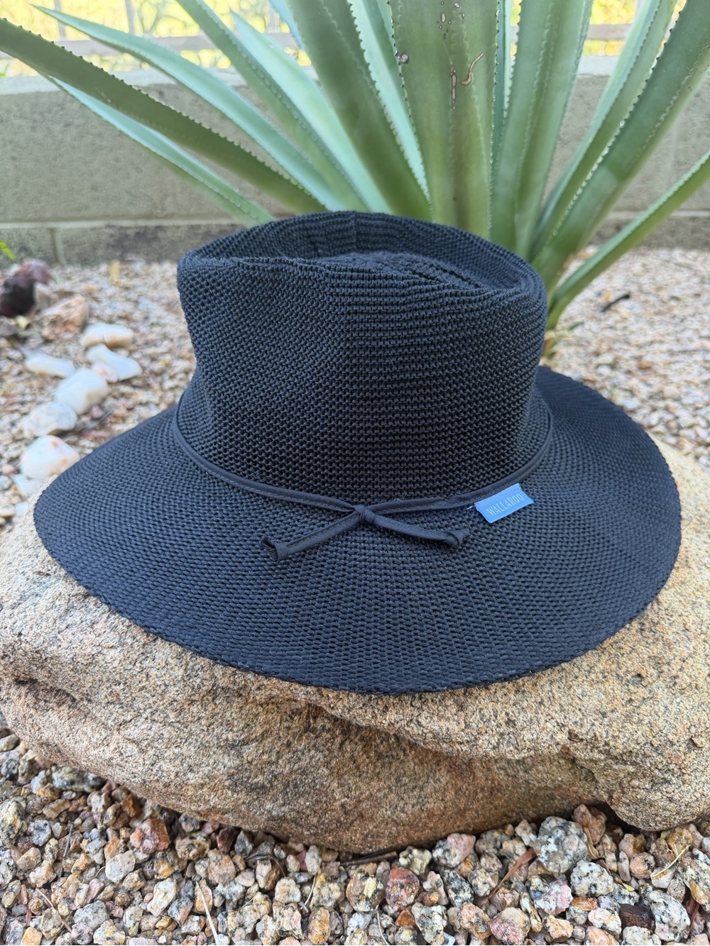 Wallaroo Hat Company Black Victoria Fedora Wide Brim UPF 50+ Sun Hat